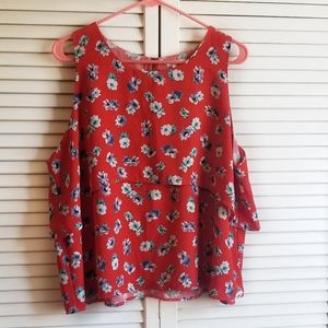 Xhilaration red floral top